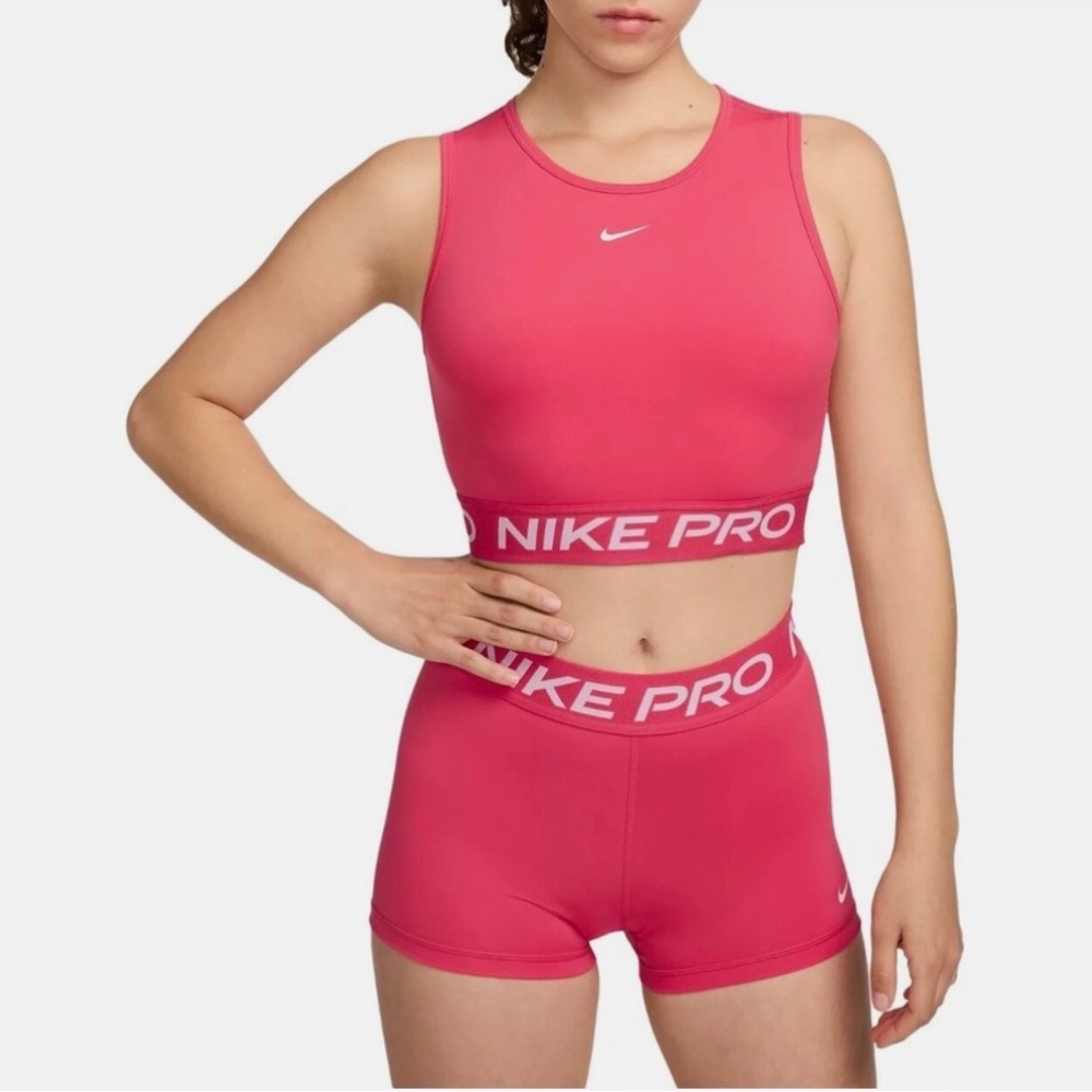 Nike Pro Women's Pink Sports Bra and Shorts